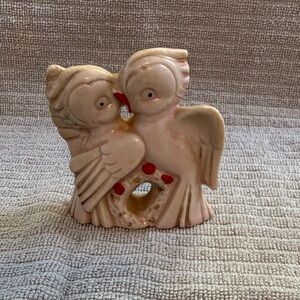 Vintage Pink love birds Figurine made in Japan
